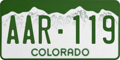 CO license plate AAR119