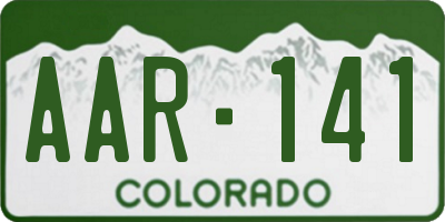 CO license plate AAR141