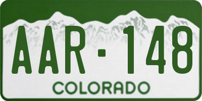 CO license plate AAR148