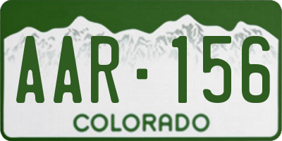 CO license plate AAR156