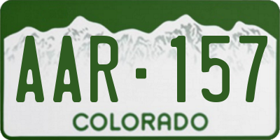 CO license plate AAR157
