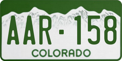 CO license plate AAR158