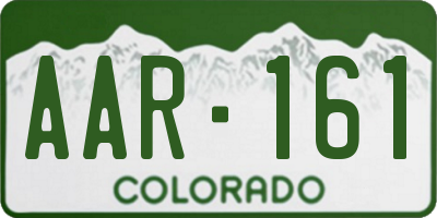 CO license plate AAR161