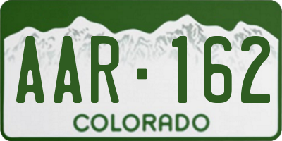 CO license plate AAR162