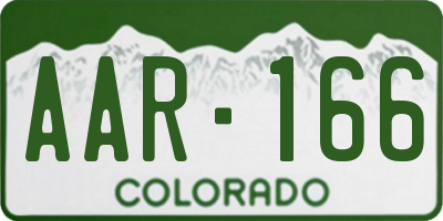 CO license plate AAR166