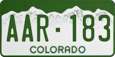 CO license plate AAR183