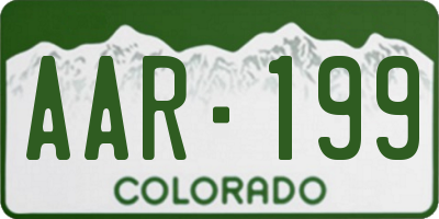CO license plate AAR199