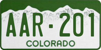 CO license plate AAR201