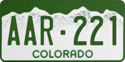 CO license plate AAR221