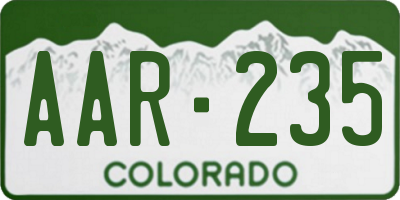 CO license plate AAR235