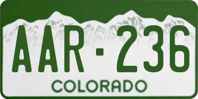 CO license plate AAR236