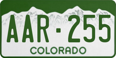 CO license plate AAR255