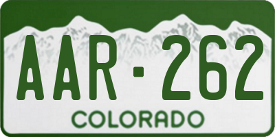 CO license plate AAR262
