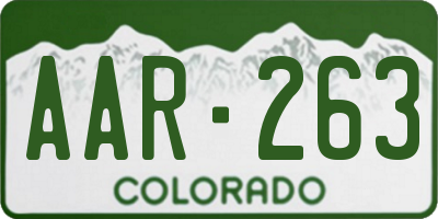 CO license plate AAR263