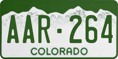 CO license plate AAR264