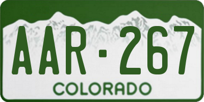 CO license plate AAR267