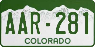 CO license plate AAR281