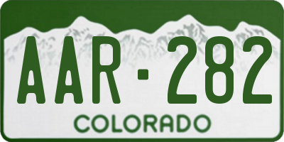 CO license plate AAR282