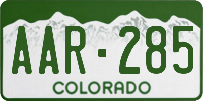 CO license plate AAR285