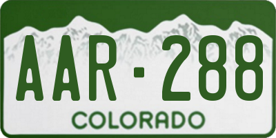 CO license plate AAR288