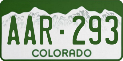 CO license plate AAR293