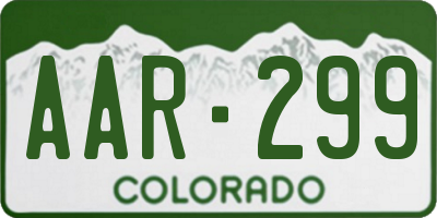 CO license plate AAR299