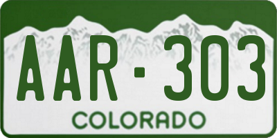 CO license plate AAR303