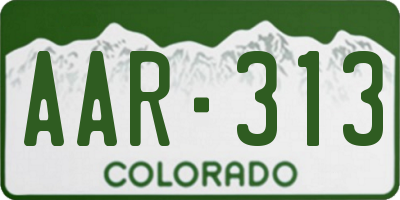 CO license plate AAR313
