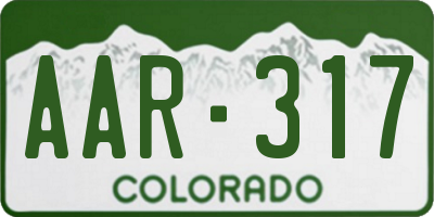 CO license plate AAR317