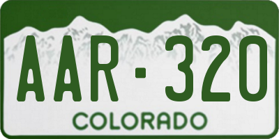 CO license plate AAR320