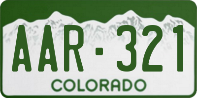 CO license plate AAR321