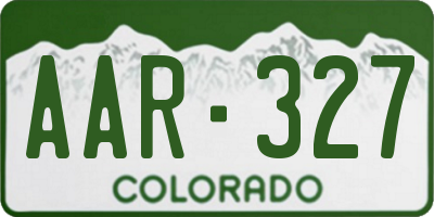 CO license plate AAR327