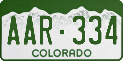CO license plate AAR334