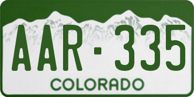 CO license plate AAR335