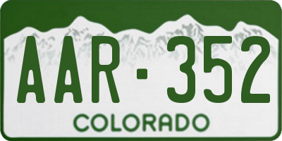 CO license plate AAR352