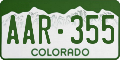 CO license plate AAR355