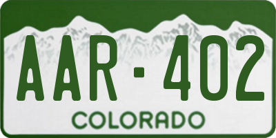 CO license plate AAR402