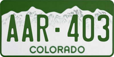 CO license plate AAR403