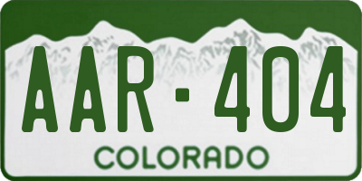 CO license plate AAR404