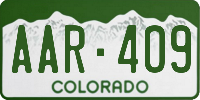 CO license plate AAR409