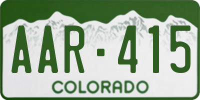CO license plate AAR415