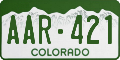 CO license plate AAR421