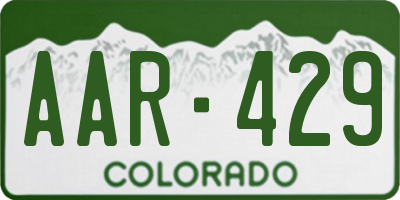 CO license plate AAR429