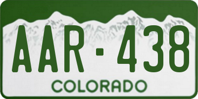 CO license plate AAR438