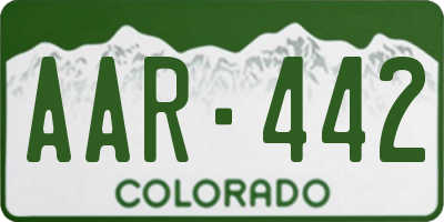 CO license plate AAR442