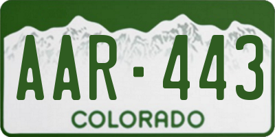 CO license plate AAR443