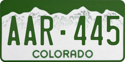 CO license plate AAR445