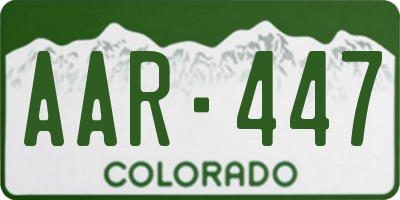 CO license plate AAR447