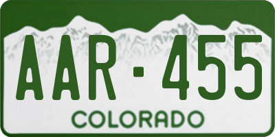 CO license plate AAR455