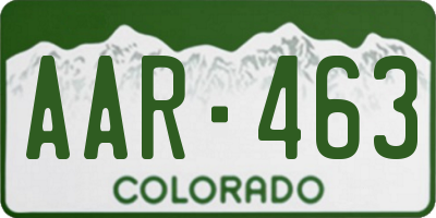CO license plate AAR463